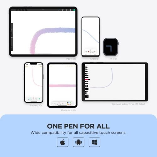 OASO Stylus Pen for Touch Screens, Disc Tip & Magnet Cap Styli Pencil Compatible with Apple iPad pro/iPad 6/7/8/9/iPhone/Samsung Galaxy Tab A7/S7/Fire HD 7/8/10 Plus Tablet/All Touch Devices - 이미지 2