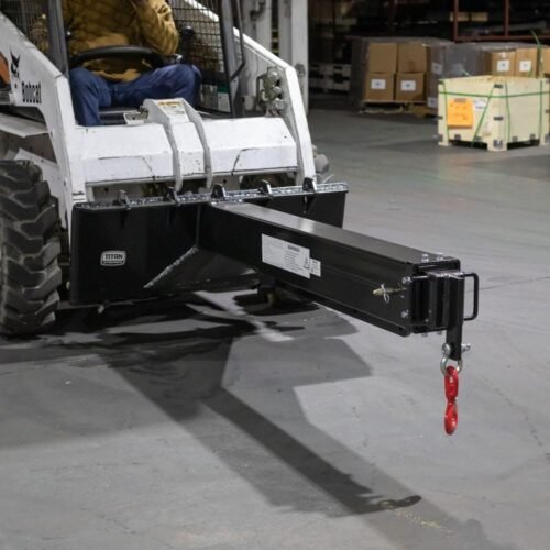 Titan Attachments Adjustable Skid Steer Industrial Crane Jib Attachment with 3 Ton Hook, Manual Telescopes 72" - 120", 5000 LB Lift Capacity at 6 FT, Single 3 Ton Swivel Eye Hook - 이미지 3