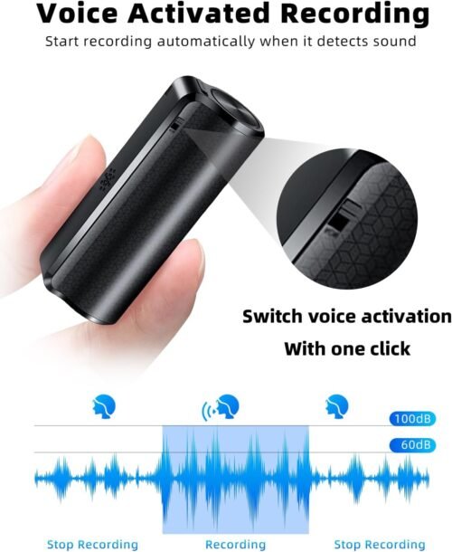 128G Magnetic Voice Recorder with AI-Intelligent Triple Noise Reduction,35 Days Continuous Recording Device,Voice Activated Audio Recorder,Digital Voice Recorder for Meetings/Interviews/Classroom… - 이미지 4