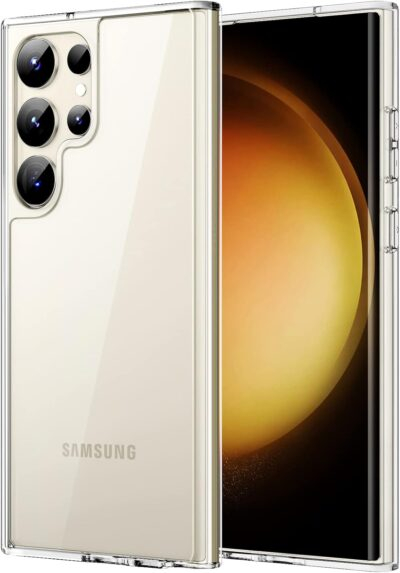 JETech Case for Samsung Galaxy S23 Ultra 5G 6.8-Inch, Non-Yellowing Shockproof Bumper Protective Phone Cover, Anti-Scratch Hard PC Back (Clear)
