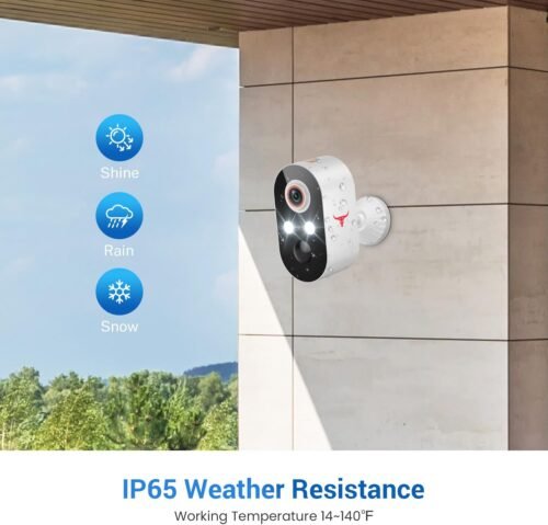 1080P Outdoor Security Camera Wireless with 2-Way Talk, Battery Powered, Color Night Vision, Suitable for Home Security Indoor/Outdoor, Cloud Storage (Sold Separately), 2.4G WiFi Only (1 Pack) - 이미지 7