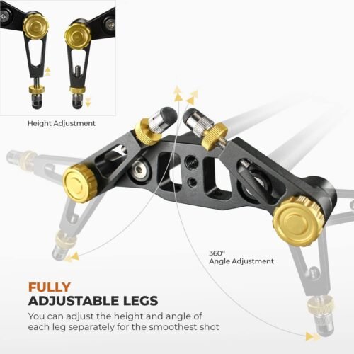 (Upgraded) 47 in Carbon Fiber Camera Slider / 120cm Dolly Track Rail, Smooth Bearing Stabilizer, Height Adjustable, Spirit Level, AGG1982 - 이미지 5