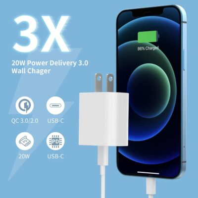 4Pack USB C Charger Block, iGENJUN 20W for Phone Fast Charger Wall Charger with PD 3.0, Compact Type C Power Adapter for Phone 16/15/14/13, Galaxy, Pixel, AirPods Pro (Arctic White) - 이미지 4