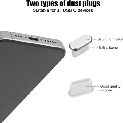 4pcs USB C Dust Plugs and 20pcs Phone Speaker Covers, USB C Port Covers Anti Dust Charging Port Covers Phone Speaker Protector for iPhone 15 16 Series and All Type C Devices - 이미지 4