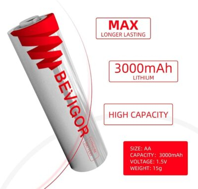 BEVIGOR Lithium AA Batteries 24 Pack, Long Lasting 1.5V 3000mAh AA Battery, 20-Year Shelf Life Lithium Batteries for Blink Camera, Flashlight, Microphone, Alarm System【Non-Rechargeable】 - 이미지 2