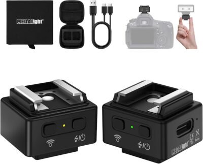 WF1 2.4G Wireless Flash Trigger for Canon Nikon Sony Pentax DSLR Cameras Wireless Flash Trigger Transmitter and Receiver for Camera Flashes with Hot Shoe Mount(Black).