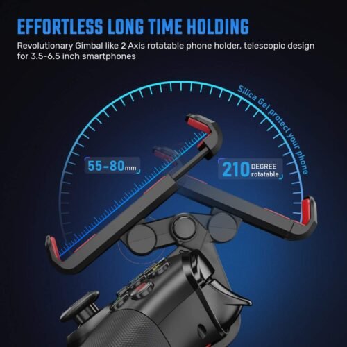 Mobile Game Controller Compatible with iPhone iPad(Ver.13 or Later, Only for MFi Games) / Android Smart Phone(Just for Ver.10) / PS4, ONE Pro Wireless Gaming Gamepad Joystick - Black - 이미지 4