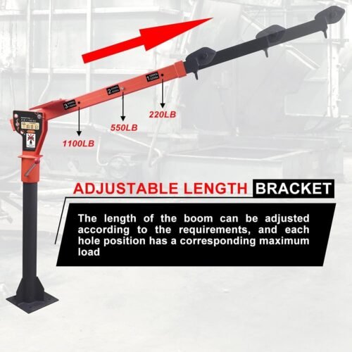 1100lb Folding Truck-Mounted Crane Electric Winch 3500 lb 12V, Painted Steel Pickup Truck Jib Cranes 360 Swivel,Infrared Remote Control - 이미지 4