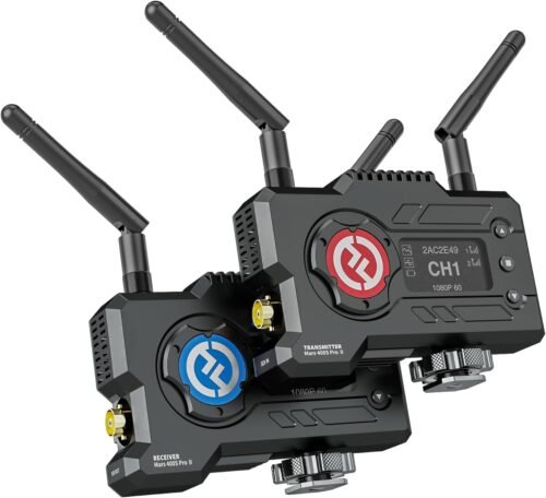 Hollyland Mars 400S PRO II Wireless SDI HDMI Video Transmitter and Receiver, 0.07s Latency 450ft Range, 4APP Monitoring, 1080p 12Mbps 5G Transmission System for Live Streaming Videography Filmmaking