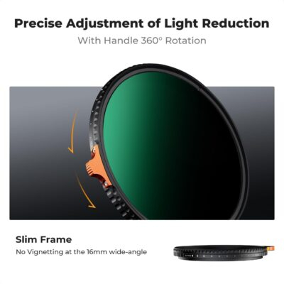 K&F Concept 72mm Variable ND Lens Filter ND3-ND1000 (1.5-10 Stops) Putter Adjustable HD Neutral Density Filter with 28 Multi-Layer Coatings for Camera Lens (Nano-X Series) - 이미지 4