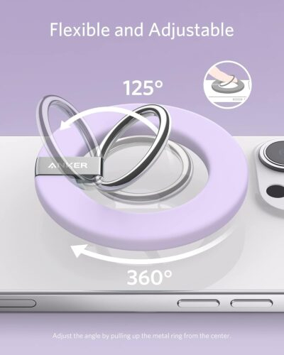 Anker Magnetic Phone Grip (MagGo), 610 Ring Holder, Adjustable Kickstand, Only for iPhone 16/16 Plus/16 Pro/16 Pro Max/15/14/13/12 Series - 이미지 5