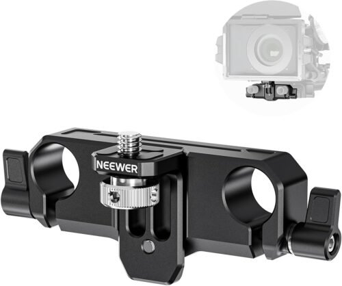 NEEWER Matte Box Support, LWS 15mm Dual Rod Clamps with 1/4" Screw & 0.9"/22mm Vertical Adjustment, Compatible with SmallRig NEEWER Mini Matte Boxes, PG013