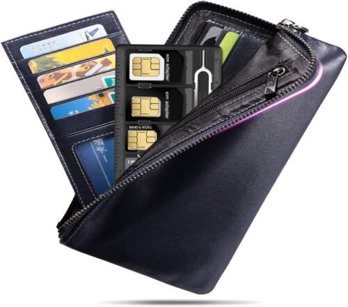 1 Pack SIM Card Holders with Tray Opener Pins, Card Storage Tool Set for Standard Micro Nano Micro-SD Memory Cards, with 3 Card Adapters and 1 Eject Pins - Black - 이미지 8