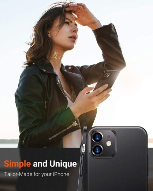 TORRAS for iPhone 12 Case/iPhone 12 Pro Case Slim Fit, Protective Sturdy Hard Cover, Super Thin Lightweight Phone Case for iPhone 12 Phone Case, 6.1 Inch, Matte Black - 이미지 7