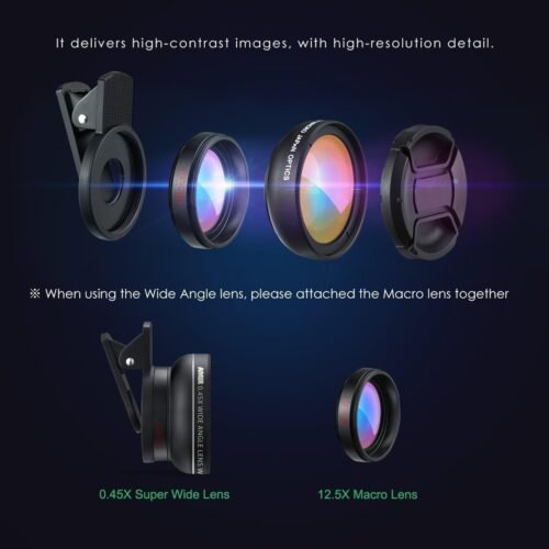Criacr Phone Camera Lens, 0.45X Super Wide Angle Lens, 15X Macro Lens, Clip-On 2 in 1 Professional for iPhone Lens Kit for TIK Tok, Vlog, Yotube, Compatible with iPhone, Samsung, Google Pixel - 이미지 4