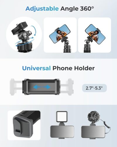 UBeesize Phone Tripod Pro S, Premium Flexible Phone Tripod with Wireless Remote, Mini Tripod Stand for Camera GoPro/Mobile (Upgraded), Black - 이미지 3