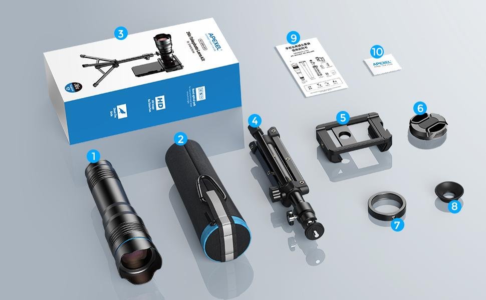 APEXEL High Power 36X HD Telephoto Lens, Telephoto Mobile Cell Phone Lens with Tripod for iPhone 16/15/14/13 Pro, Samsung and Most Smartphone 13 APEXEL High Power 36X HD Telephoto Lens, Telephoto Mobile Cell Phone Lens with Tripod for iPhone 16/15/14/13 Pro, Samsung and Most Smartphone-
