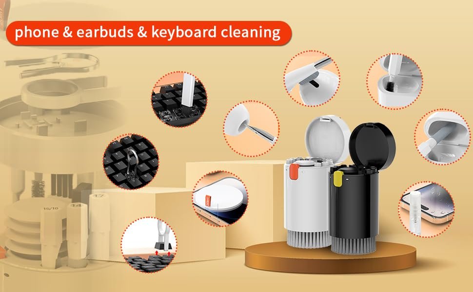 20-in-1 Laptop & Electronics Cleaning Kit,Keyboard Cleaner Kit, Cell Phone Cleaning kit, Airpod Cleaning kit, Electronic Device Clean Tool for Camera PC Monitor Earbud TV Tablet Car Screens 10 20-in-1 Laptop & Electronics Cleaning Kit,Keyboard Cleaner Kit, Cell Phone Cleaning kit, Airpod Cleaning kit, Electronic Device Clean Tool for Camera PC Monitor Earbud TV Tablet Car Screens-
