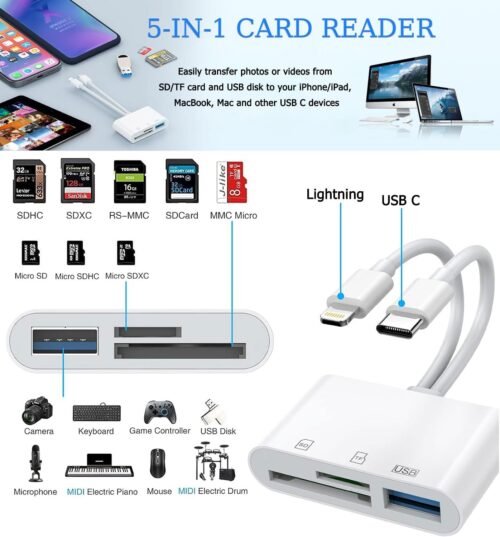 "Ultimate Dual-Port SD Card Reader: Effortless Memory Transfer for iPhone, iPad & More!" - 이미지 2