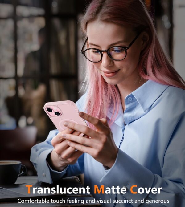 FNTCASE Military-Grade Pink iPhone 15 Cover: Slim, Shockproof & Translucent Design for Ultimate Toughness Across All Models! - Image 7