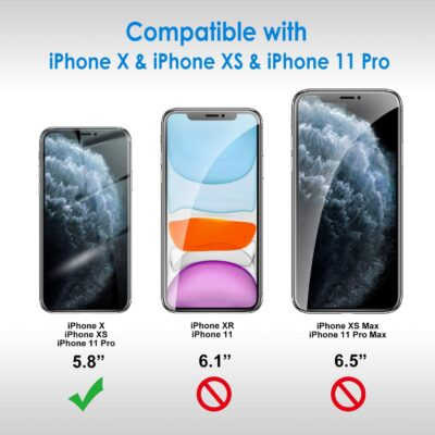 JETech Screen Protector for iPhone 11 Pro, iPhone Xs and iPhone X 5.8-Inch, Tempered Glass Film, 2-Pack - 이미지 3