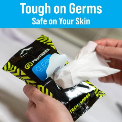 Fortress Electronic Wipes (25 ct.) To-Go Tech Wipes for Screens, Phones, Keyboards, TV Monitors, Computer Screens, and More [Travel Size] Skin-Safe - 이미지 4