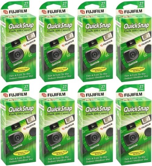 Fujifilm QuickSnap Flash 400 One Time Use 35mm Camera with Flash, 27 Exposures, 8-Pack