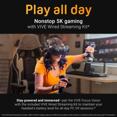 HTC Vive Focus Vision VR Headset with DisplayPort PC Streaming Kit & Starter Game Pack - 이미지 3
