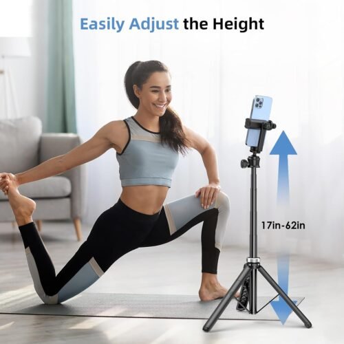 Extendable Phone Tripod for iPhone & Selfie Stick with Remote, 360 Ball Head for Video Recording - 이미지 2