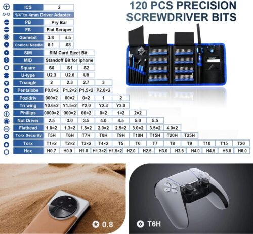 142 IN 1 Professional Computer Repair Tool Kit, Precision Screwdriver Set with 120 Bits Magnetic Repair Tool Kit for iPhone, MacBook, Computer, Laptop, PC, Tablet, PS4, Game Console, and Others - 이미지 2