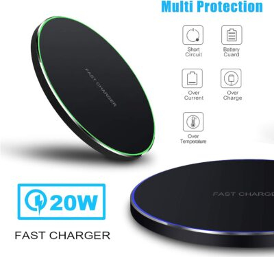 Fast Wireless Charger,20W Max Wireless Charging Pad Compatible with iPhone 16/16 Pro/15/14/13/12/SE/11/XS Max/XR,AirPods;FDGAO Wireless Charge Mat for Samsung Galaxy S25/S24/Note,Pixel/LG G8 - 이미지 4