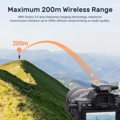 GODOX WEC Wireless Lavalier Microphone with Noise Cancellation, 656ft Transmission, 8H Battery Life Compact Wireless Lapel Microphone System for DSLR Cameras/iPhone/Android - 이미지 3