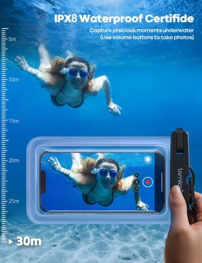 Lamicall Waterproof Phone Pouch Case - [2 Pack][Easy Lock & Heavy Duty] IPX8 Water Proof Cell Phone Dry Bag for Beach, Protector for iPhone 16 15 14 13 12 11 Pro Max Plus XS XR, Galaxy S24 S23, 4-7" - 이미지 2