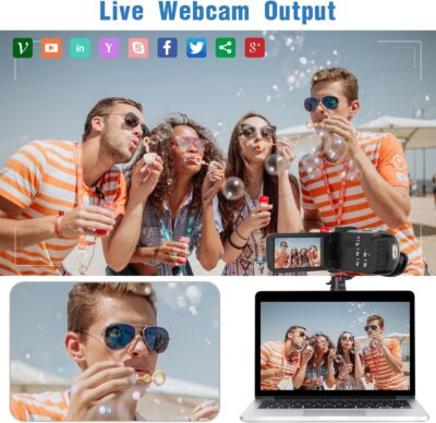 Video Camera Camcorder,Full HD 2.7K 42MP Digital Cameras Recorder for YouTube 3.0 Inch 270 Degree Rotation LCD 18X Digital Zoom Vlogging Camera with 32G SD Card and 2 Batteries - 이미지 4