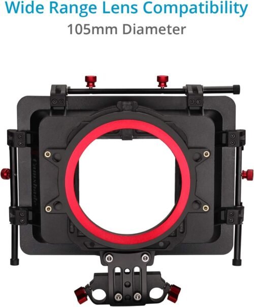 Camshade Video Matte Box for Lenses Upto 105mm Diameter. Top, Extendable Side Flags & Knicker-Complete Protection from Flares. 4x4 Filter Holder, 15mm Rod Adapter & Tool-Less (MB-CMS) - 이미지 3