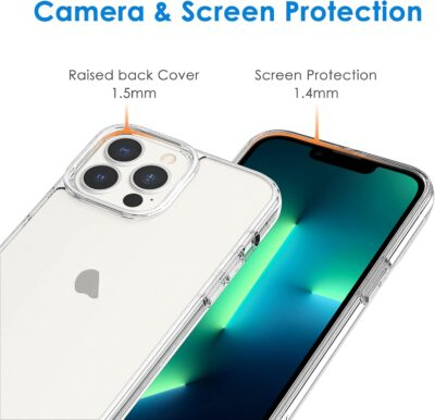 JETech Case for iPhone 13 Pro Max 6.7-Inch, Non-Yellowing Shockproof Phone Bumper Cover, Anti-Scratch Clear Back (Clear) - 이미지 5