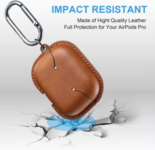 Maxjoy for AirPods Pro 2 Case Leather, Airpods Pro Leather Case Cover with Keychain Airpod Strap Compatible with Apple Airpod Pros 2nd Generation 2023 2022/AirPods Pros 2019 (Front LED Visible), Brown - 이미지 3