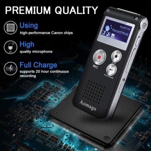 64GB Digital Voice Recorder Voice Activated Recorder for Lectures, Meetings, Interviews Aomago Audio Mini Recorder Portable Tape Dictaphone with Playback, USB, MP3 - 이미지 2