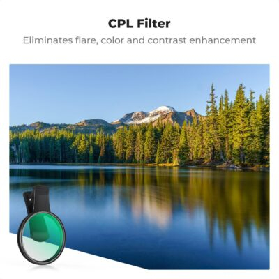 K&F Concept 67mm Clip-on CPL Phone Camera Lens Filter Kit, Circular Polarizer Polarizing Filter Compatible with iPhone 16 15 14 13 12 11 - 이미지 2