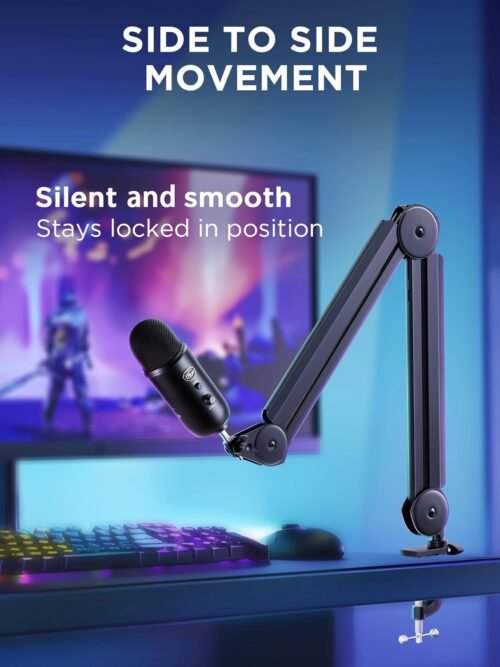 InnoGear Mic Boom Arm Microphone Stand Cable Management for Blue Yeti FIFINE AM8 K669B HyperX QuadCast S SoloCast AT2020 Shure SM7B MV7 and Other Microphone - 이미지 3