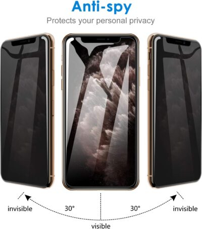 JETech Privacy Screen Protector for iPhone 11 Pro, iPhone Xs and iPhone X 5.8-Inch, Anti Spy Tempered Glass Film, 2-Pack - 이미지 4