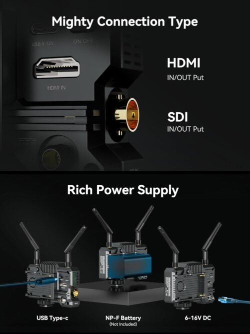 Hollyland Mars 400S PRO II Wireless SDI HDMI Video Transmitter and Receiver, 0.07s Latency 450ft Range, 4APP Monitoring, 1080p 12Mbps 5G Transmission System for Live Streaming Videography Filmmaking - 이미지 4