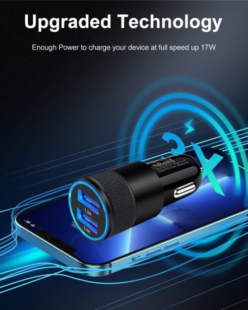 [5pcs] Car Charger Adapter, AILKIN USB Multi Port Cigarette Lighter Fast Charging Power Block plug for iPhone 16 15 14 13 Pro Max, Samsung Galaxy S24 Ultra S8 LG Moto, 3.4A Dual Cargador Carro for Car - 이미지 3