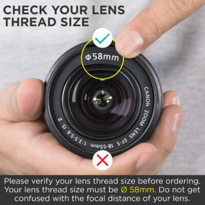 Altura Photo 58MM 0.35x Fisheye Wide Angle Lens (w/Macro Portion) for DSLR Cameras EOS Rebel 70D 77D 80D 90D T8i T7 T7i T6i T6s T6 T5i T5 T4i T3i T100 SL1 SL2 SL3 - 이미지 2
