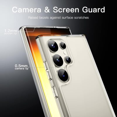 JETech Case for Samsung Galaxy S23 Ultra 5G 6.8-Inch, Non-Yellowing Shockproof Bumper Protective Phone Cover, Anti-Scratch Hard PC Back (Clear) - 이미지 5