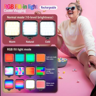 iPhone Vlogging Kit with Tripod, Wireless Microphone, RGB Fill-in Light, Remote for YouTube Content Creators - 이미지 4