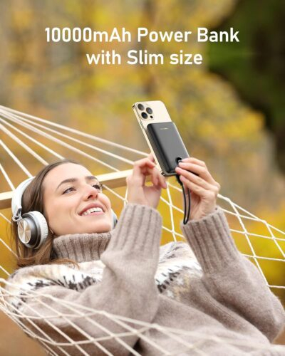 VEEKTOMX Mini Power Bank 10000mAh, 22.5W Fast Charging Small Portable Charger with PD 3.0 & QC 3.0,USB C Slim Compact iPhone Charger, Dual Output Compatible with iPhone, Samsung,Travel Must Haves - 이미지 7
