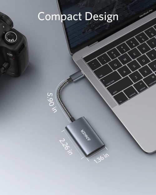 Anker USB-C SD 4.0 Card Reader, PowerExpand+ 2-in-1 Memory Card Reader, for SDXC, SDHC, (Micro) SD, MMC, RS-MMC, Micro SDXC, Micro SDHC, UHS-II, and UHS-I - 이미지 6