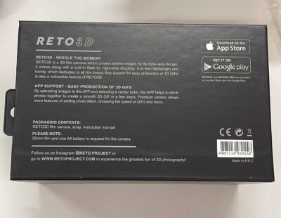 RETO Reto3D 35mm 3D Film Camera - Retro Lenticular 3D Effect Boomerang Wigglegram Camera - 이미지 10