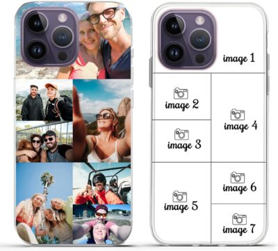 Personalized Custom Phone Cases,Compatible with iPhone 14 13 12 11 Pro Max Mini Plus XR X Create Your Own Picture Phone Case with Photos,Suitable for Family,Friends and Gift Giving (7 Photos)